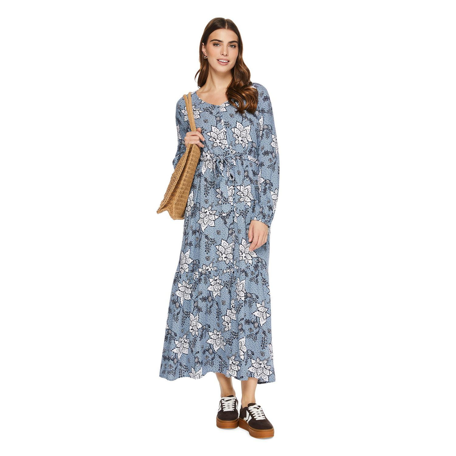 Robe longue à volants George pour femmes Tailles TP–TTG