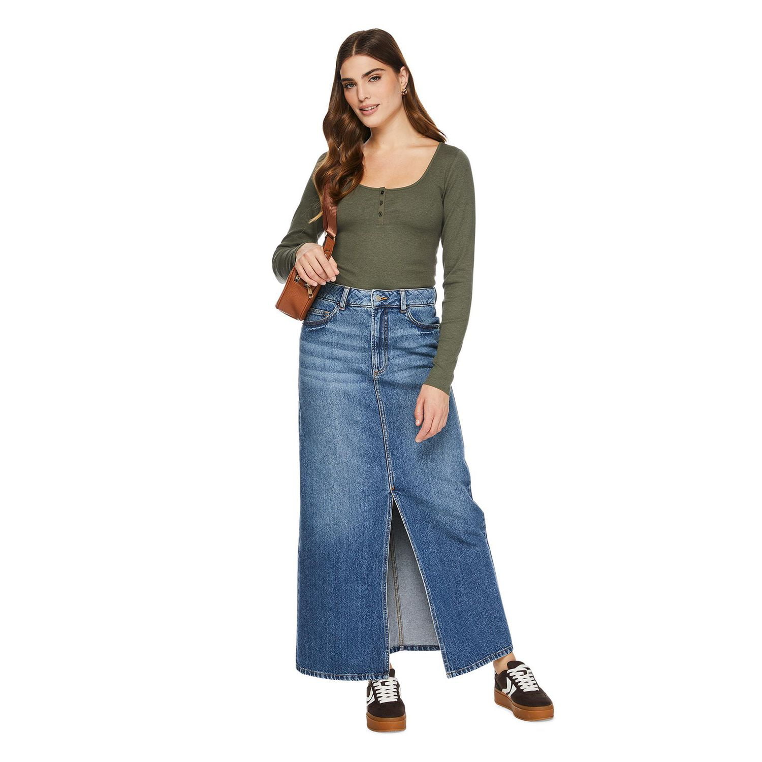 T-shirt à encolure dégagée henley George pour femmes