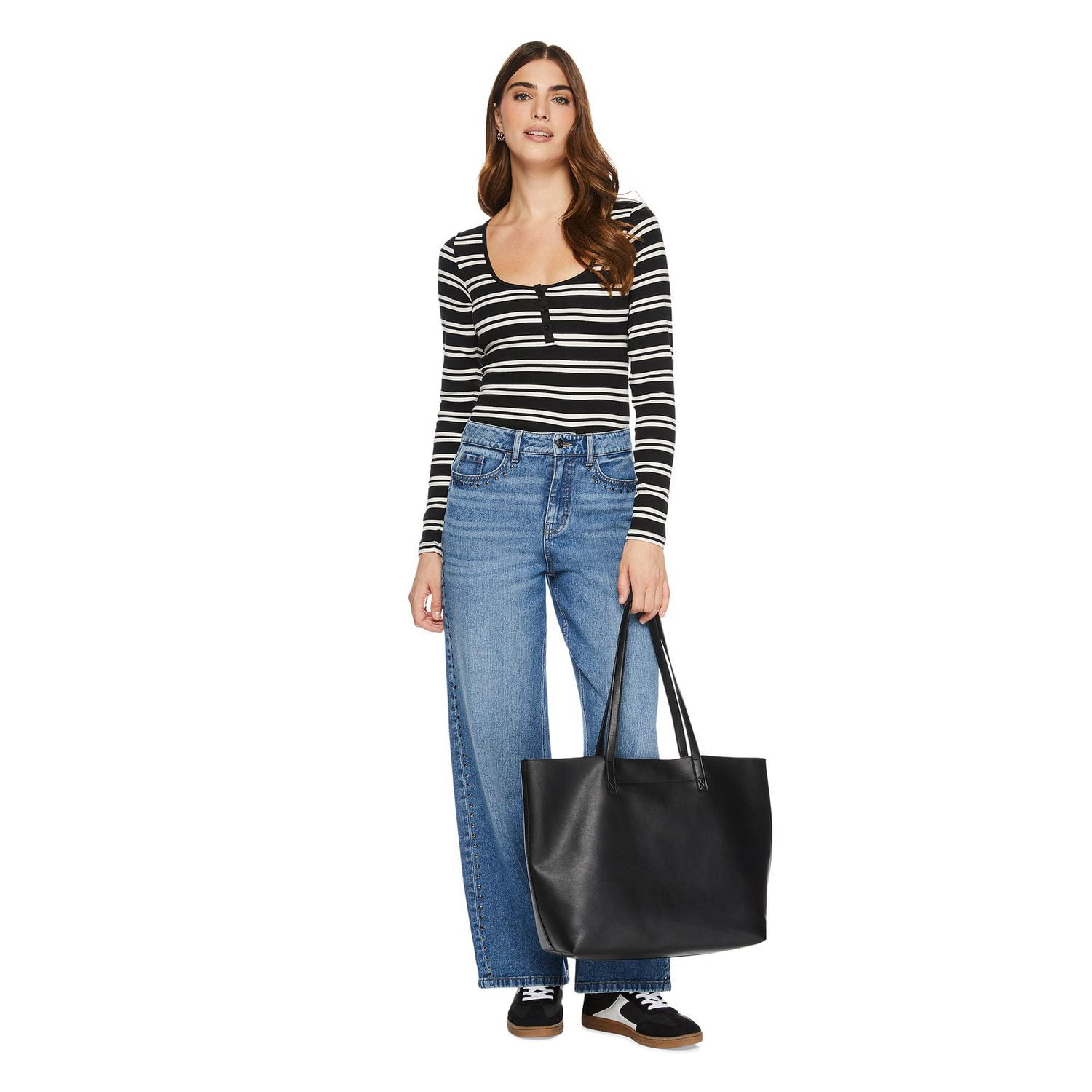 George Women's Scoop Neckline Henley, Sizes XS-XXL