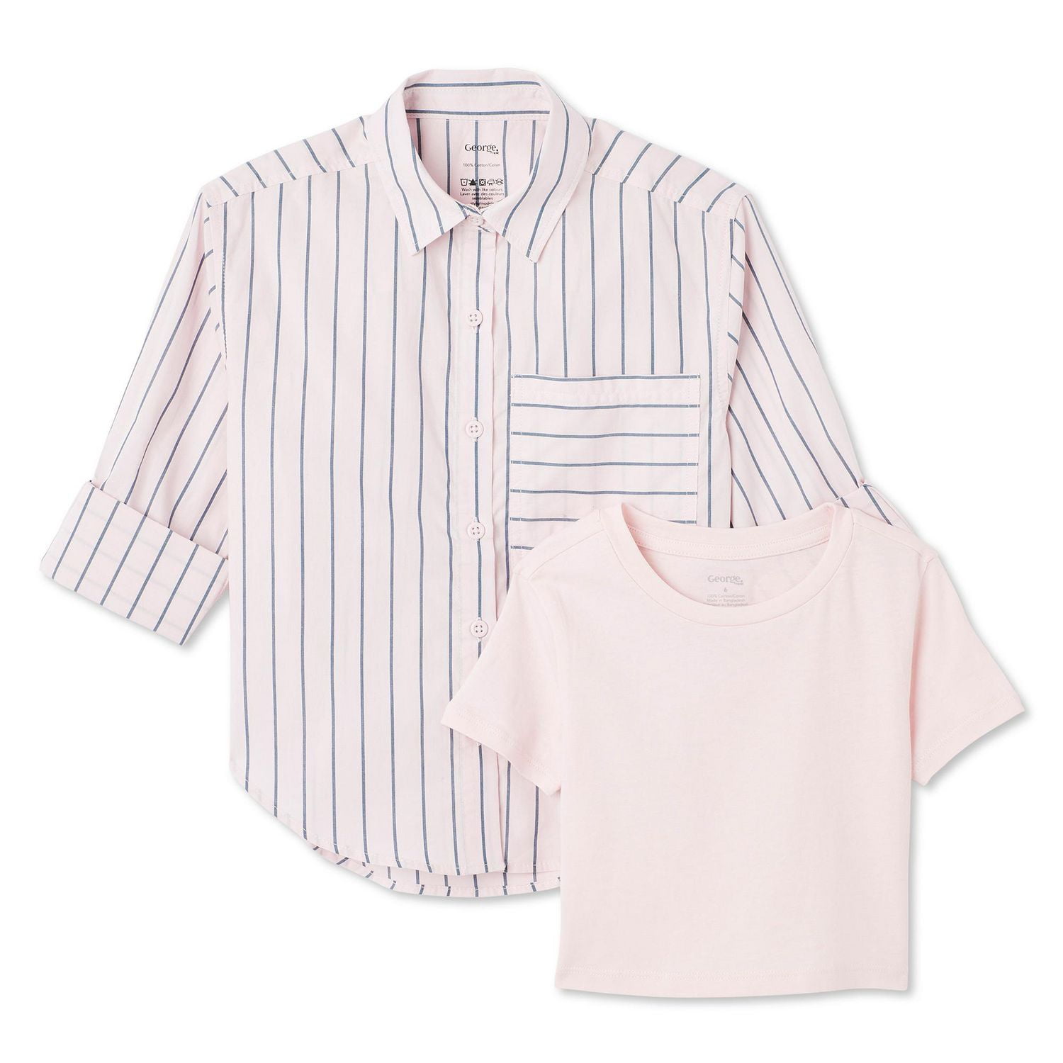 George Girls' Woven Shirt 2-Piece Set