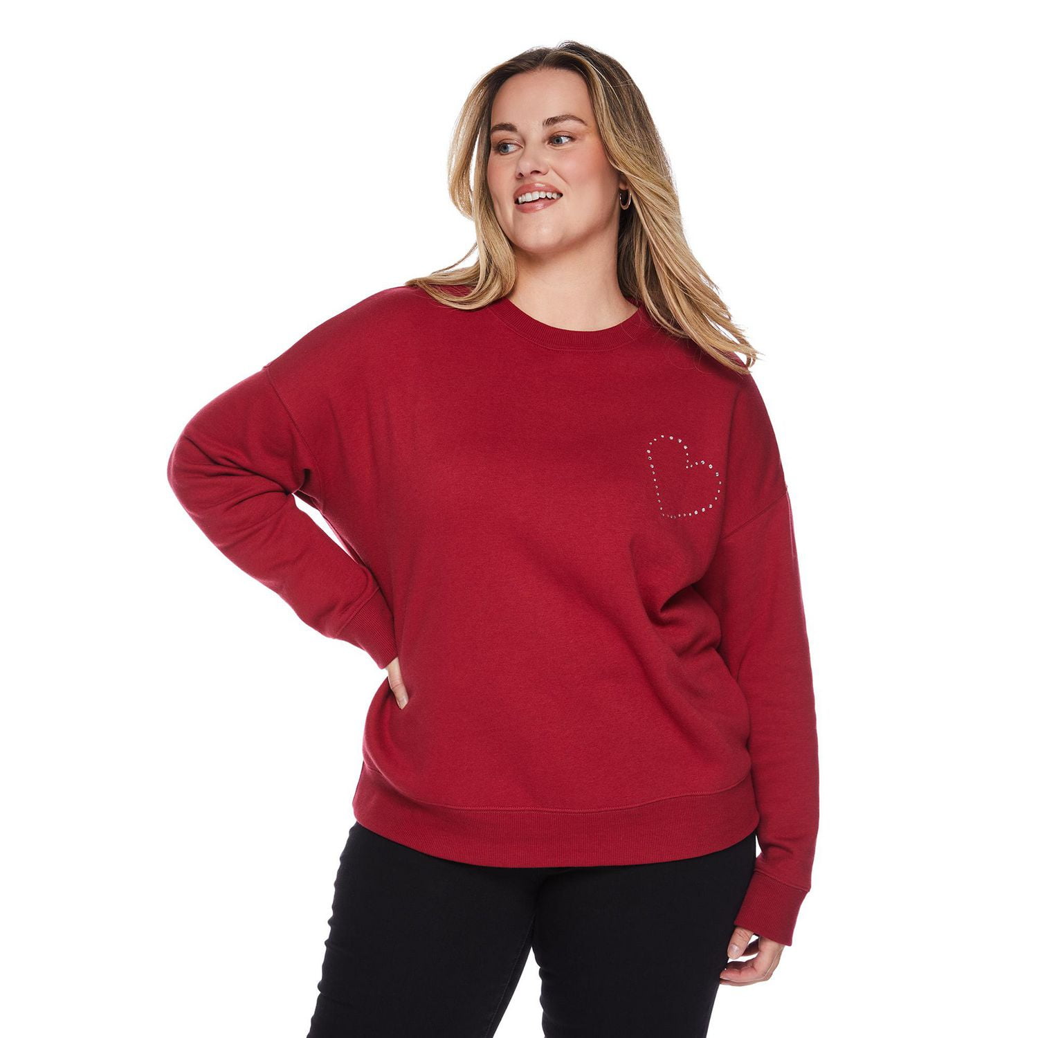 Chandail à encolure ras du cou George Plus pour femmes Tailles 1X-4X