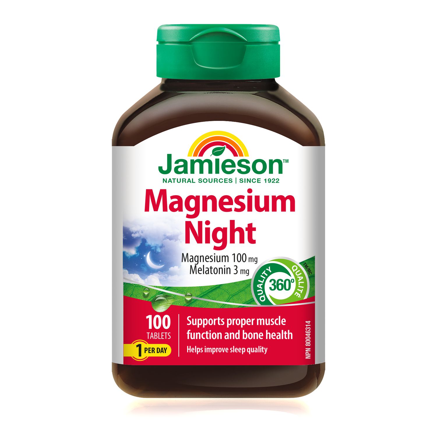 Jamieson Magnesium Night | 100 mg Magnesium & 3 mg Melatonin