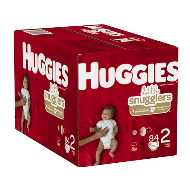 Couches pour bébés HUGGIES Little Snugglers, Emballage Jumbo Tailles:  Newborn - 2 | 32-29 Unités