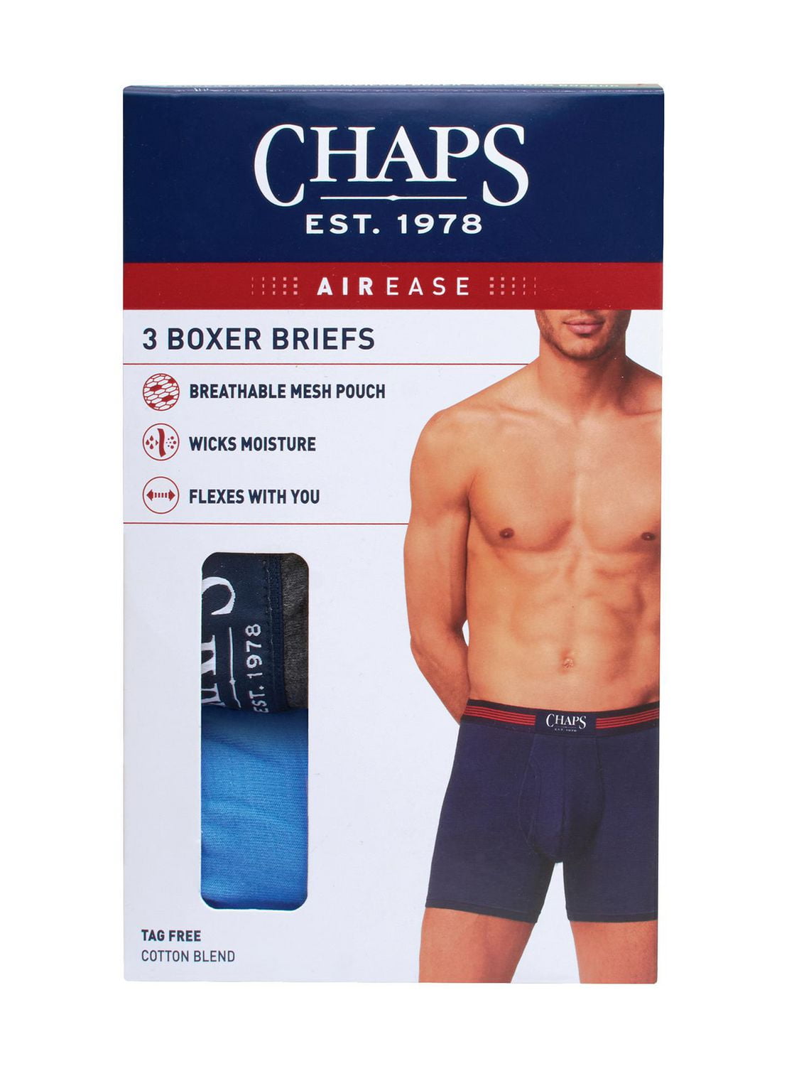 Chaps Air Ease Calecons Boxeurs, Packet de 3, Assorti 3