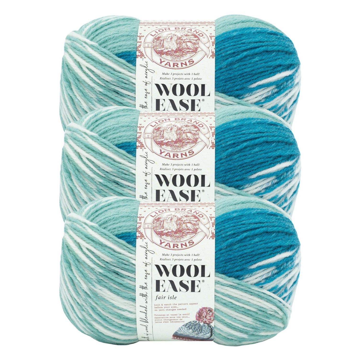 Lion Brand Laine-Ease WOW – Lot De 8 Pelotes – Olive – Super Volumineuse (8.5 Oz Chacune)