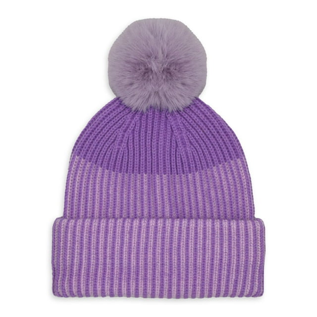 Hot Paws Bonnet côtelé bicolore pour filles 7-14 Ans