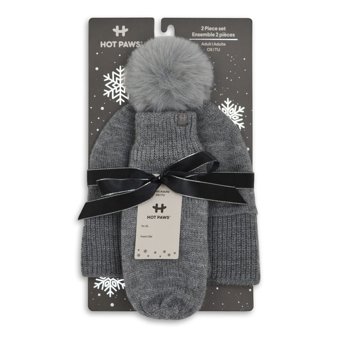 Hot Paws Ensemble 2 pièces, bonnet et mitaines en tricot, pour femmes ENSEMBLE 2 PIECE HP