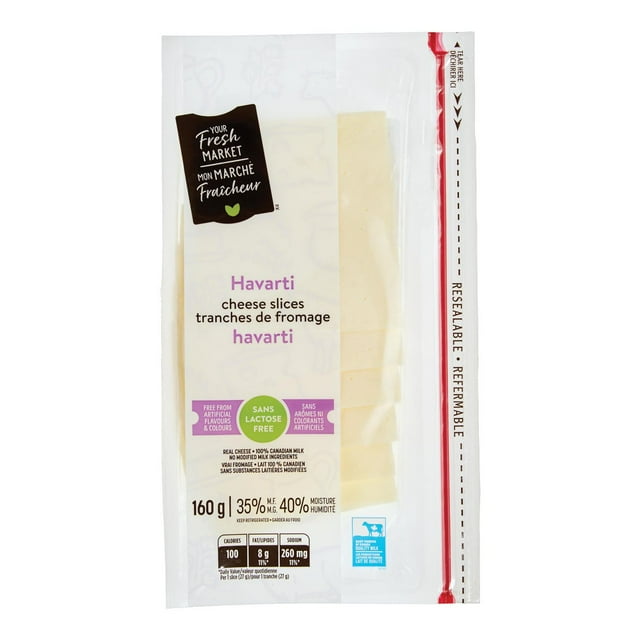 Mon marché fraîcheur Fromage Havarti tranché 35 % MG
