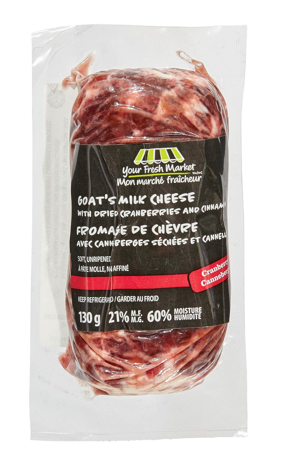 Your Fresh Market Goat's Milk Cheese with Dried Cranberries And Cinnamon