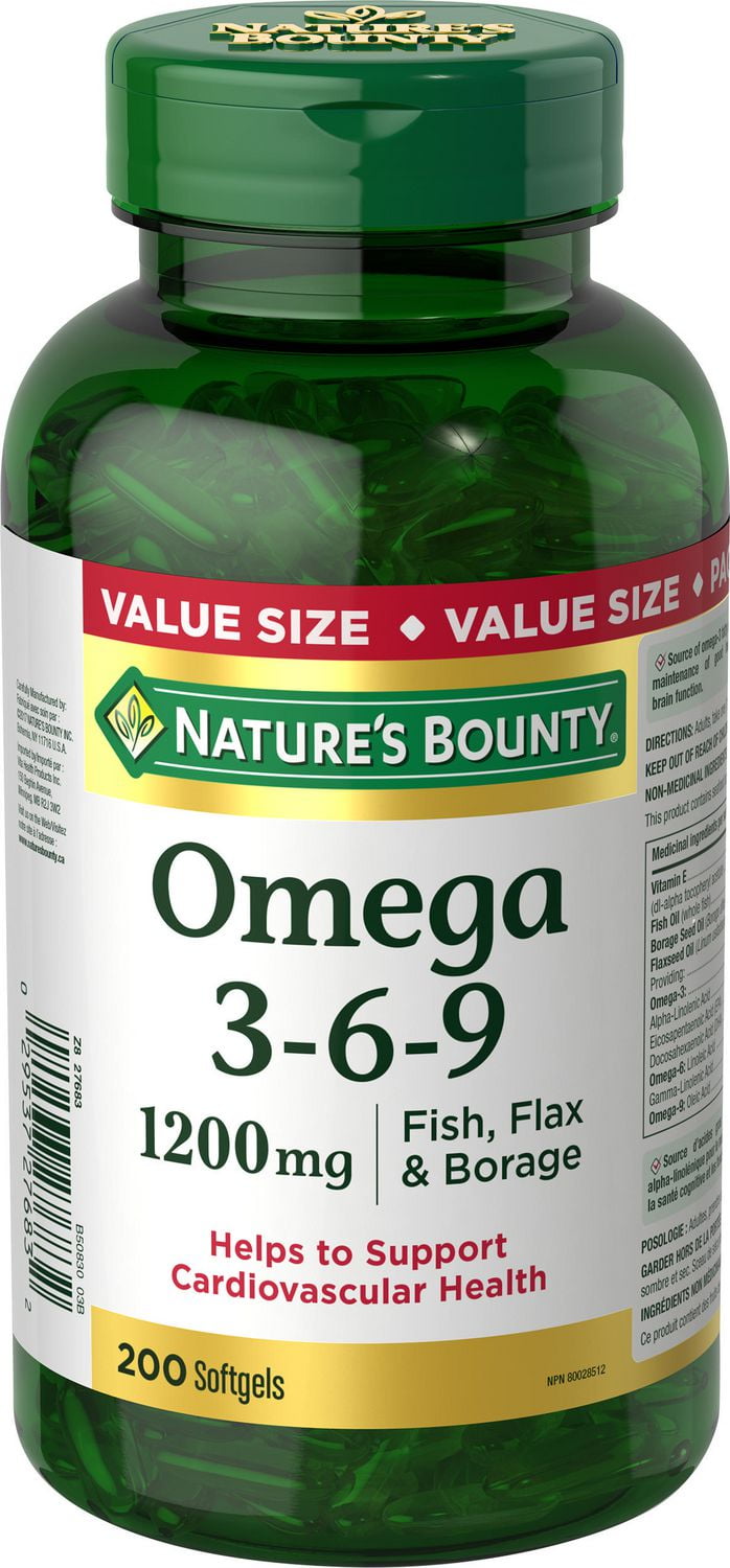 Nature's Bounty Omega 3-6-9 1200 MG Value Size | Walmart Canada