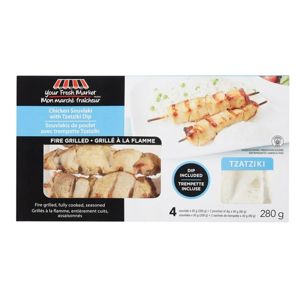 Your Fresh Market Chicken Souvlaki with Tzatziki Dip Walmart.ca