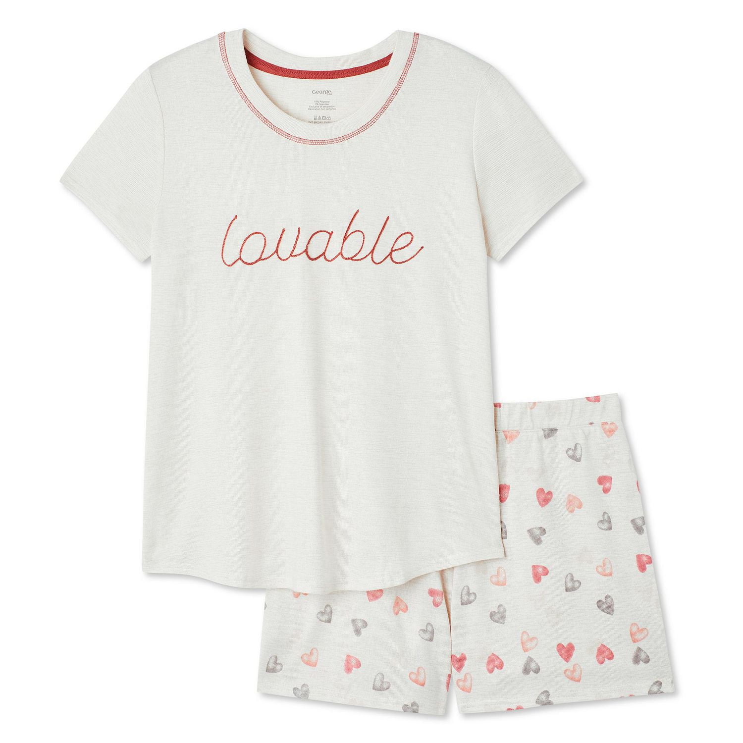 George Women's Short Sleeve Tee 2-Piece Set