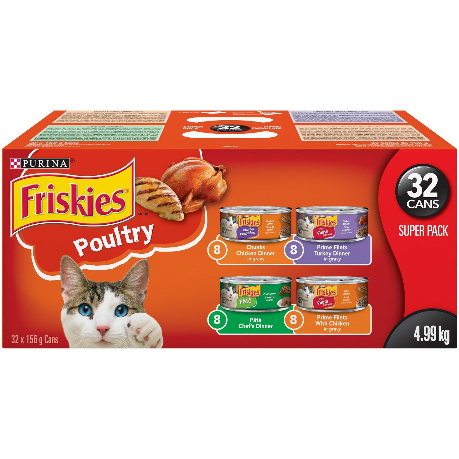 Friskies Pate Diner au Poulet Nourriture pour Chats 156 g