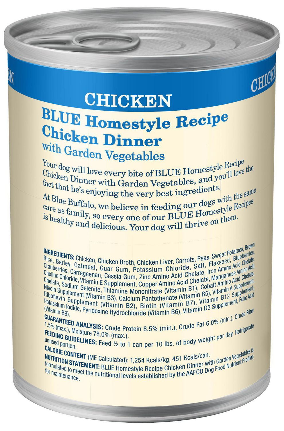 BLUE Homestyle Recipe Chicken Dinner Wet Dog Food 354g