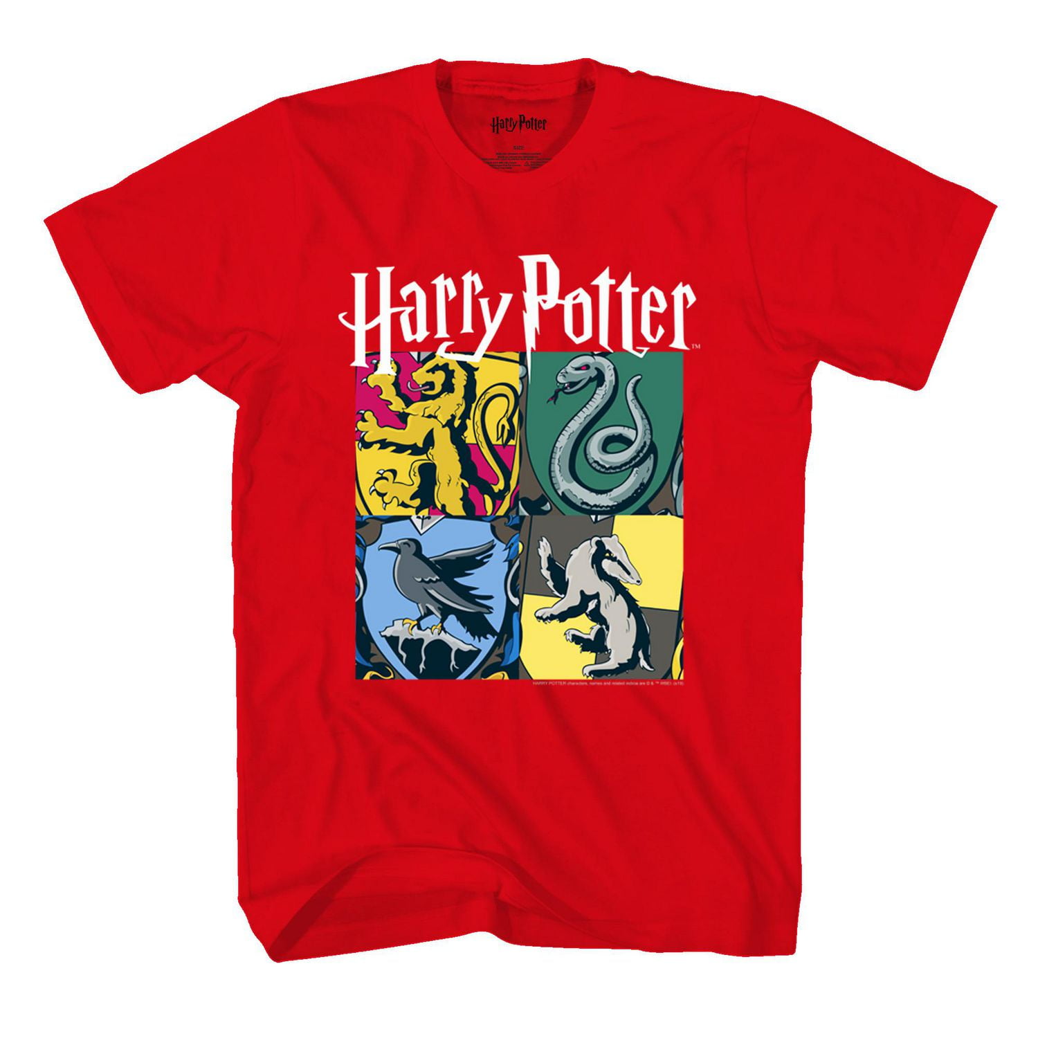T-shirt à manches courtes Harry Potter Toutes les maisons pour garçon Tailles: TP-TG