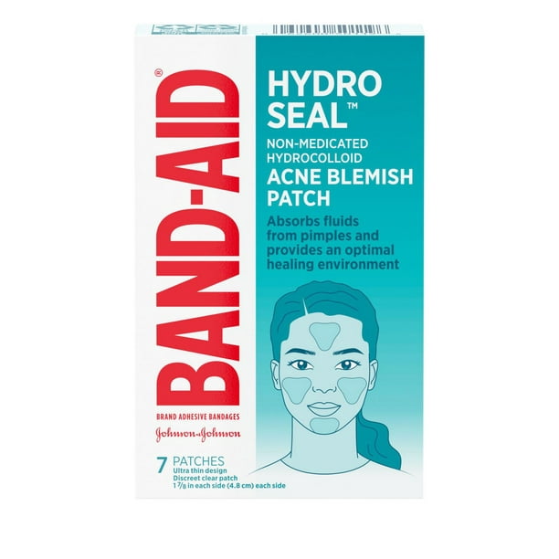 Timbre antiacné Band-Aid Hydro Seal, Timbre hydrocolloïde pour les boutons, Soin Visage pour les boutons - 7 u. 7 CH