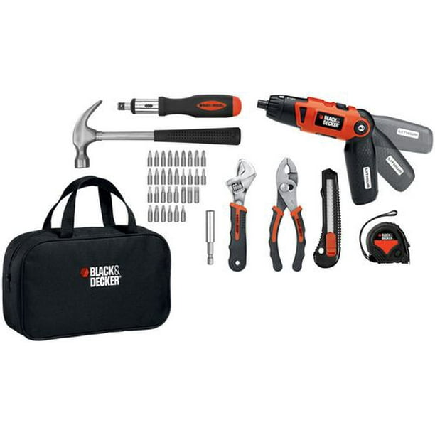 Black & Decker Rechargeable Lithium Ion Screwdriver & Project Kit ...