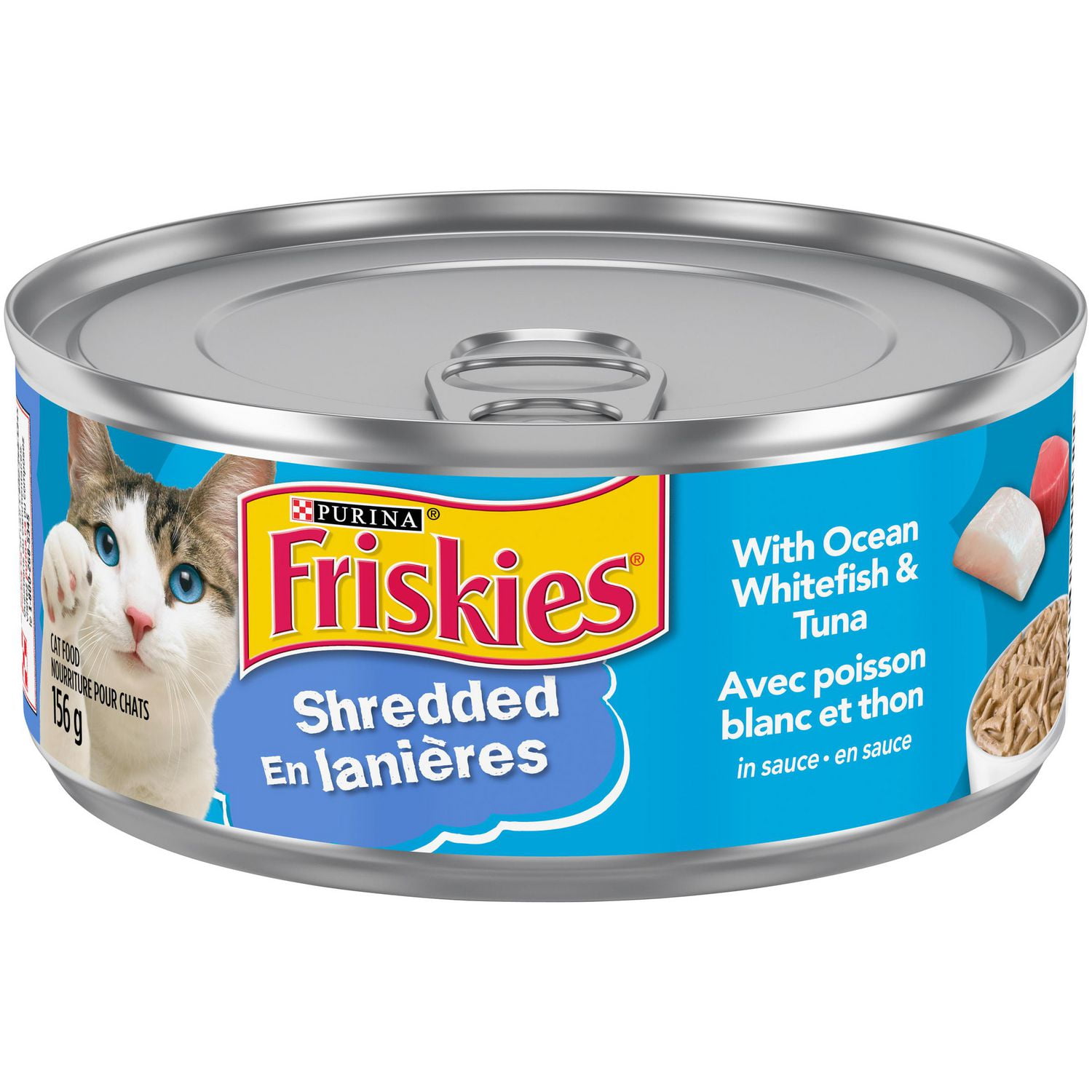 Friskies Shredded Ocean Whitefish Tuna Wet Cat Food 156g 156 g