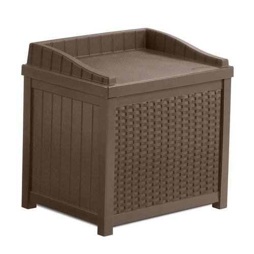 Outdoor 22 gallon resin on sale plastic wicker storage bench