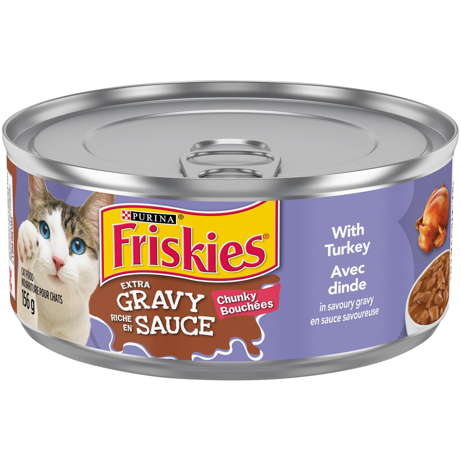 Friskies Extra Gravy Chunky Turkey, Wet Cat Food 156g, 156 g