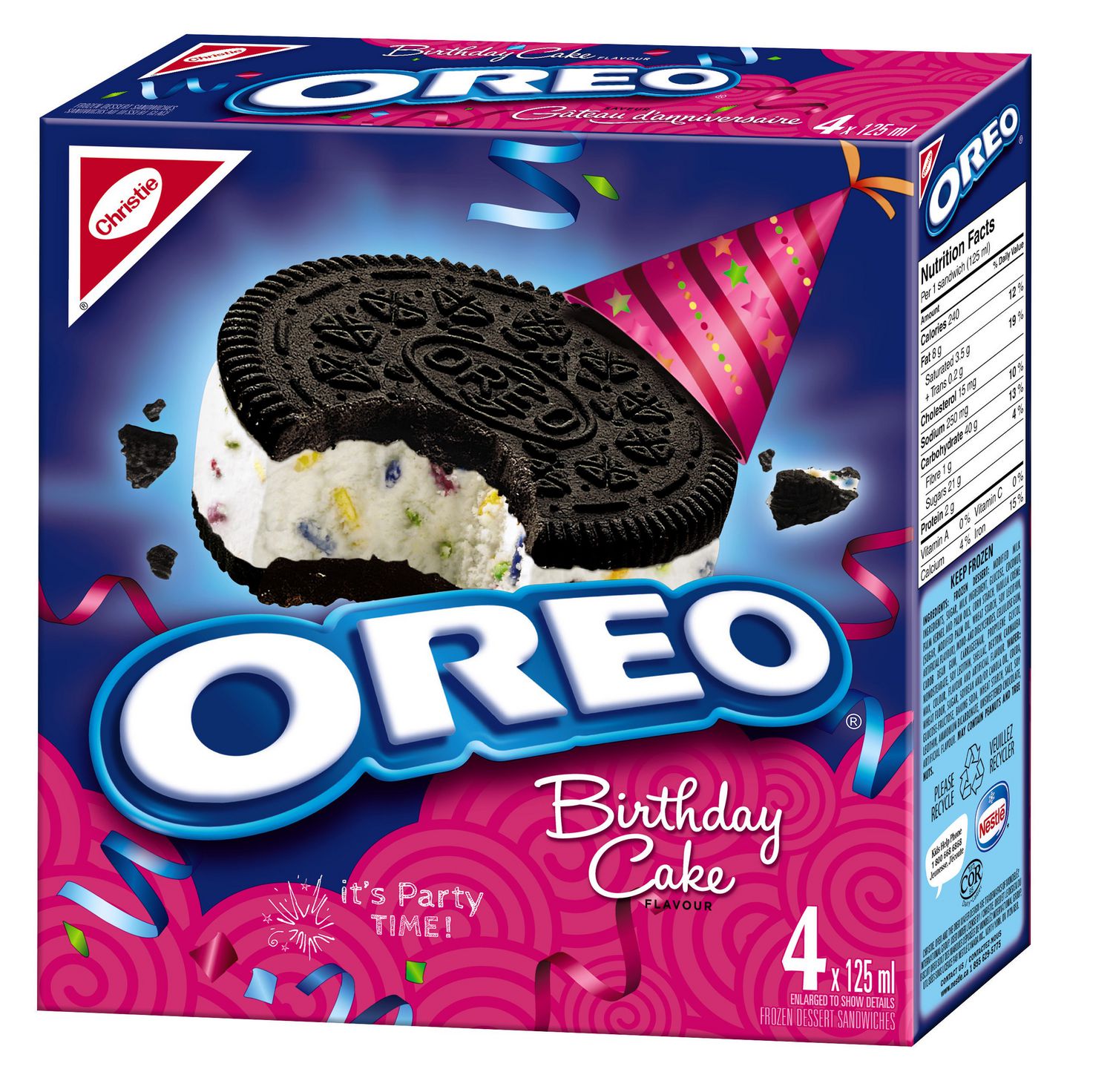 Oreo Birthday Cake Sandwiches Frozen Dessert Walmart Canada