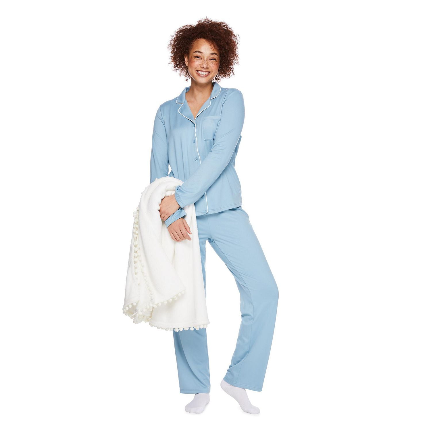 George Women's Notch Collar Pajama 2-Piece Set