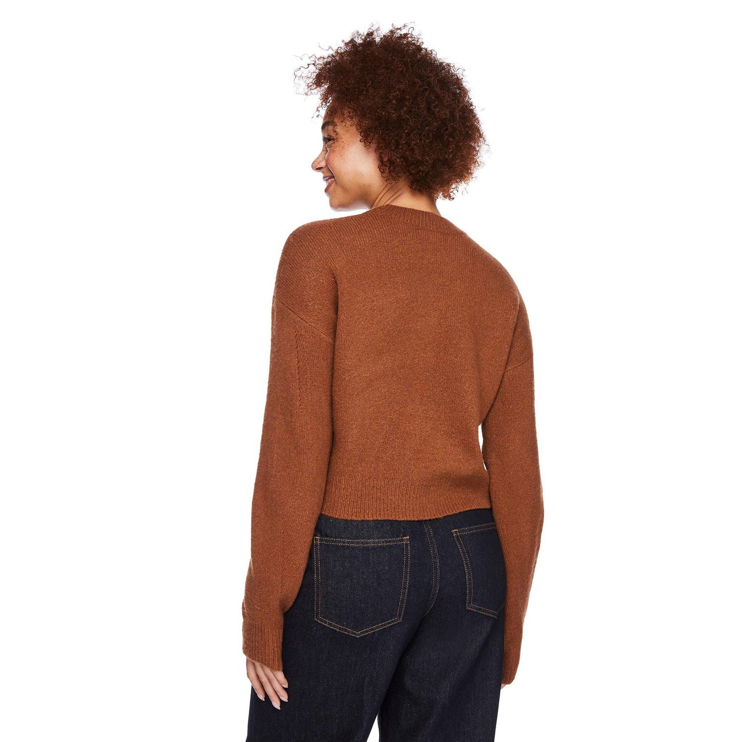 George Women's Cropped Crew Neckline Sweater