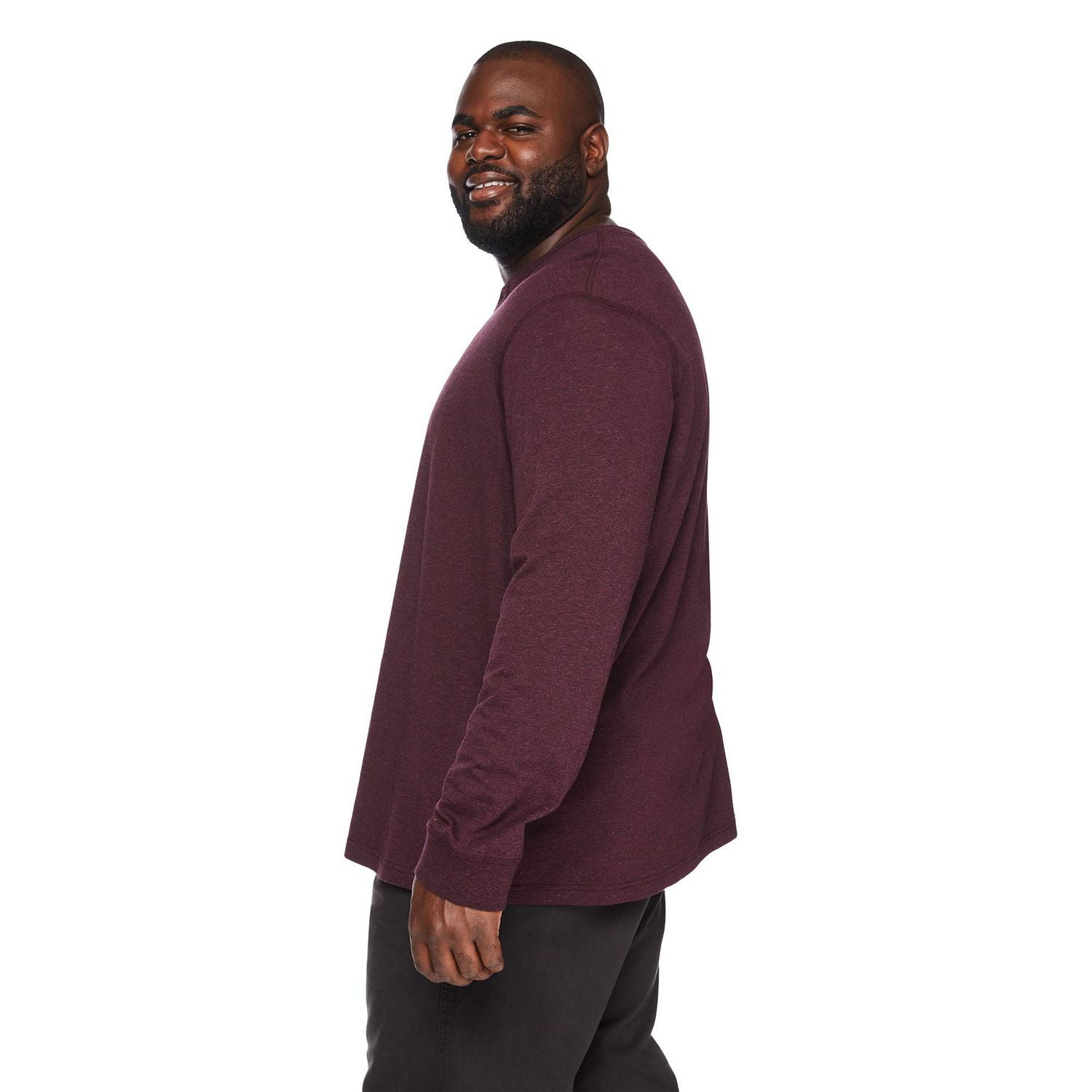 George Big Men's Long Sleeve Henley Tee