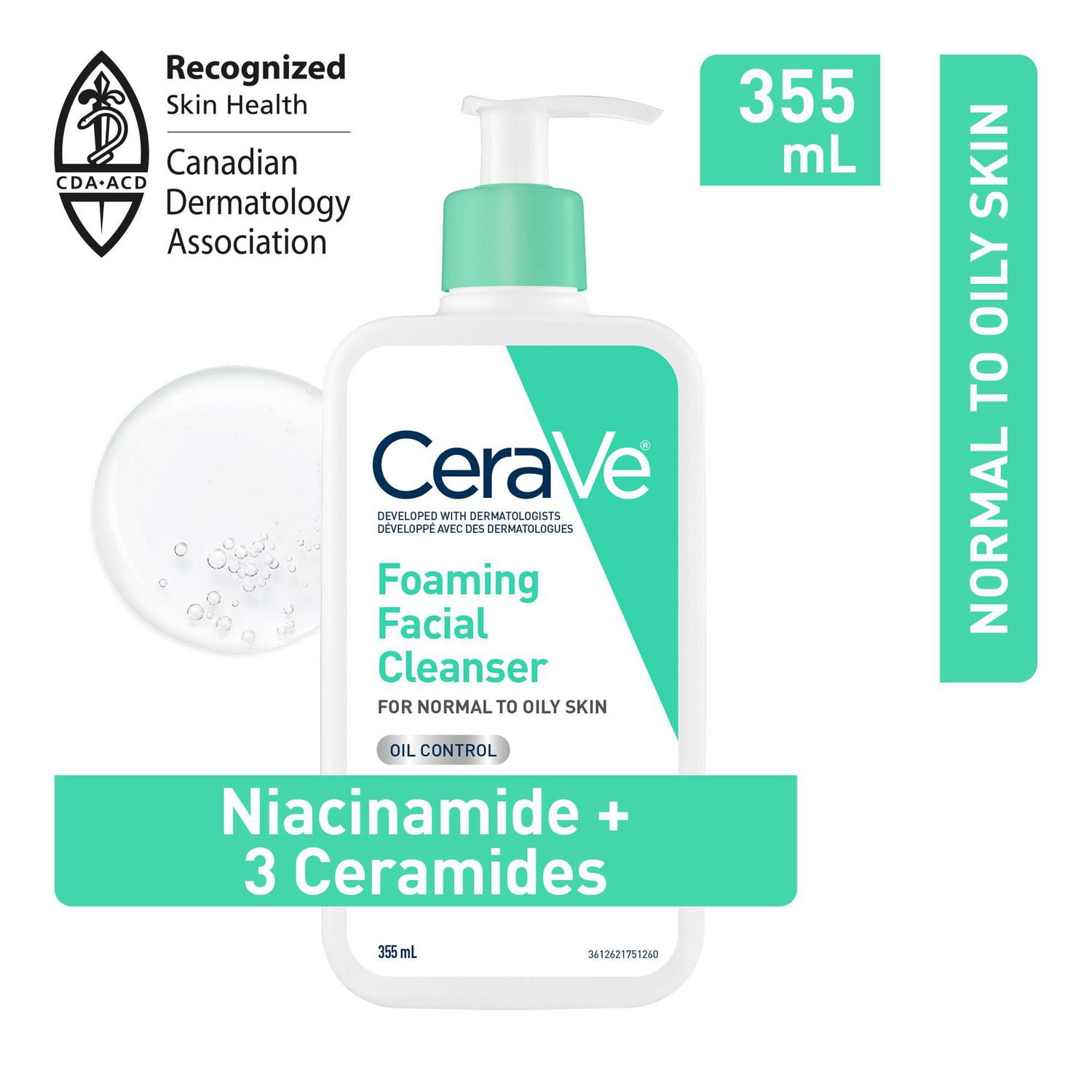 CeraVe Gentle Foaming Facial Cleanser With Niacinamide, Hyaluronic Acid and  3 Ceramides | Makeup Remover, Helps Prevent Clogged Pores & Control Oil