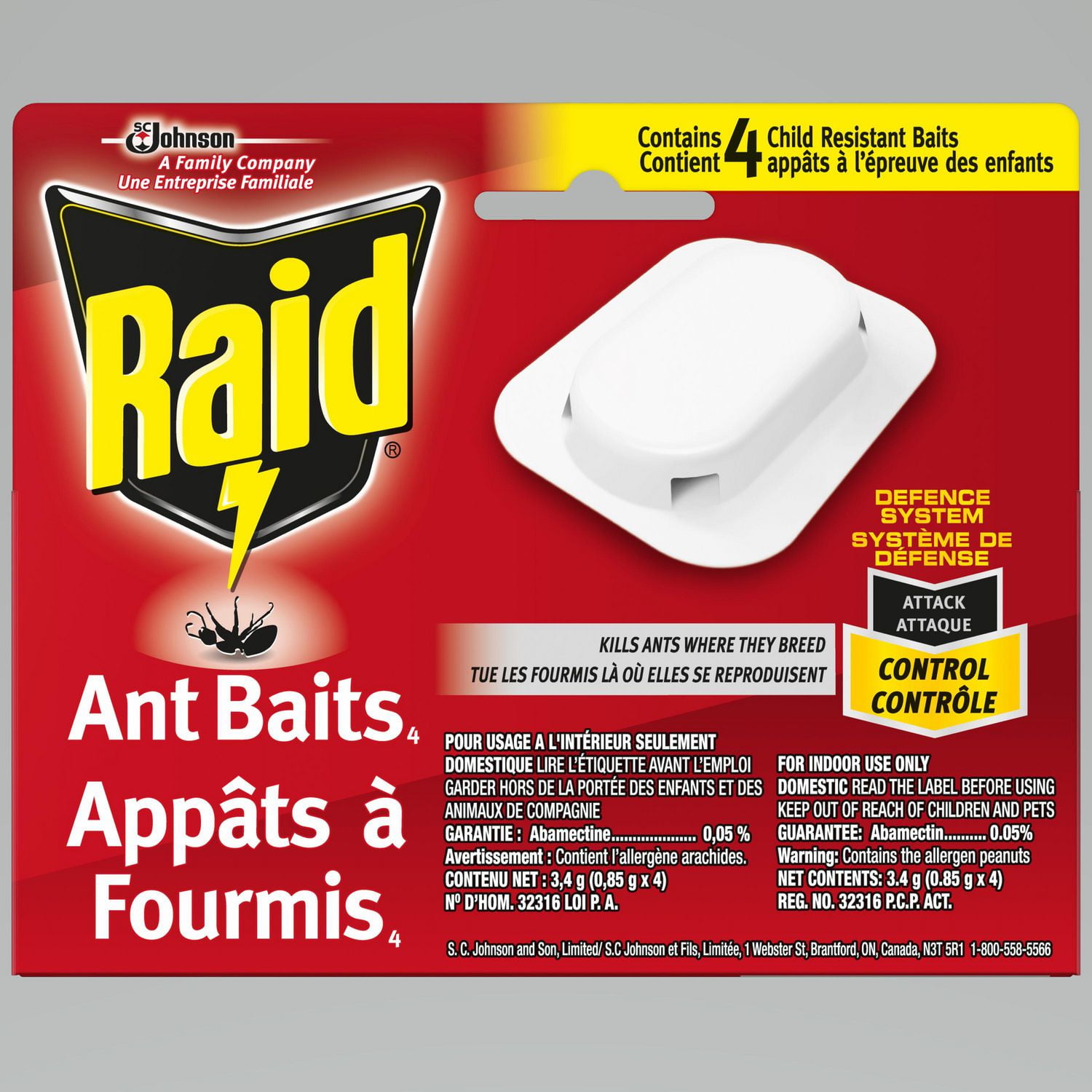 Raid Ant Killer Baits and Trap, Kills the Queen and Colony, For Household  Use, Child Resistant, 4 Count, Pack of 4 