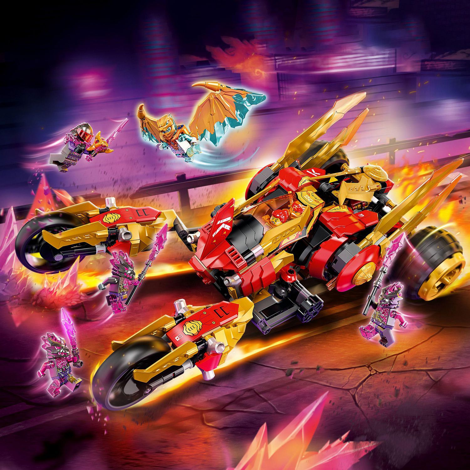 LEGO Ninjago Kai's Golden Dragon Raider 71773 Toy Building Kit