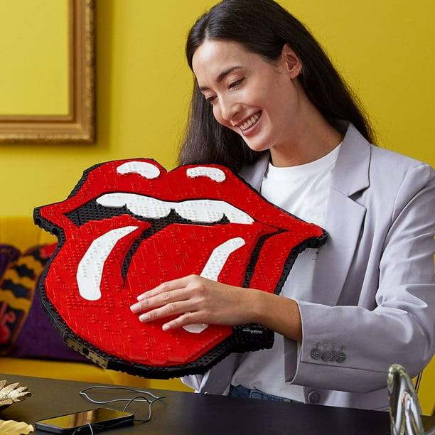 Rolling Stones (Lips Album Cover Canvas Print, 40 x 40 cm, Multi-Colour