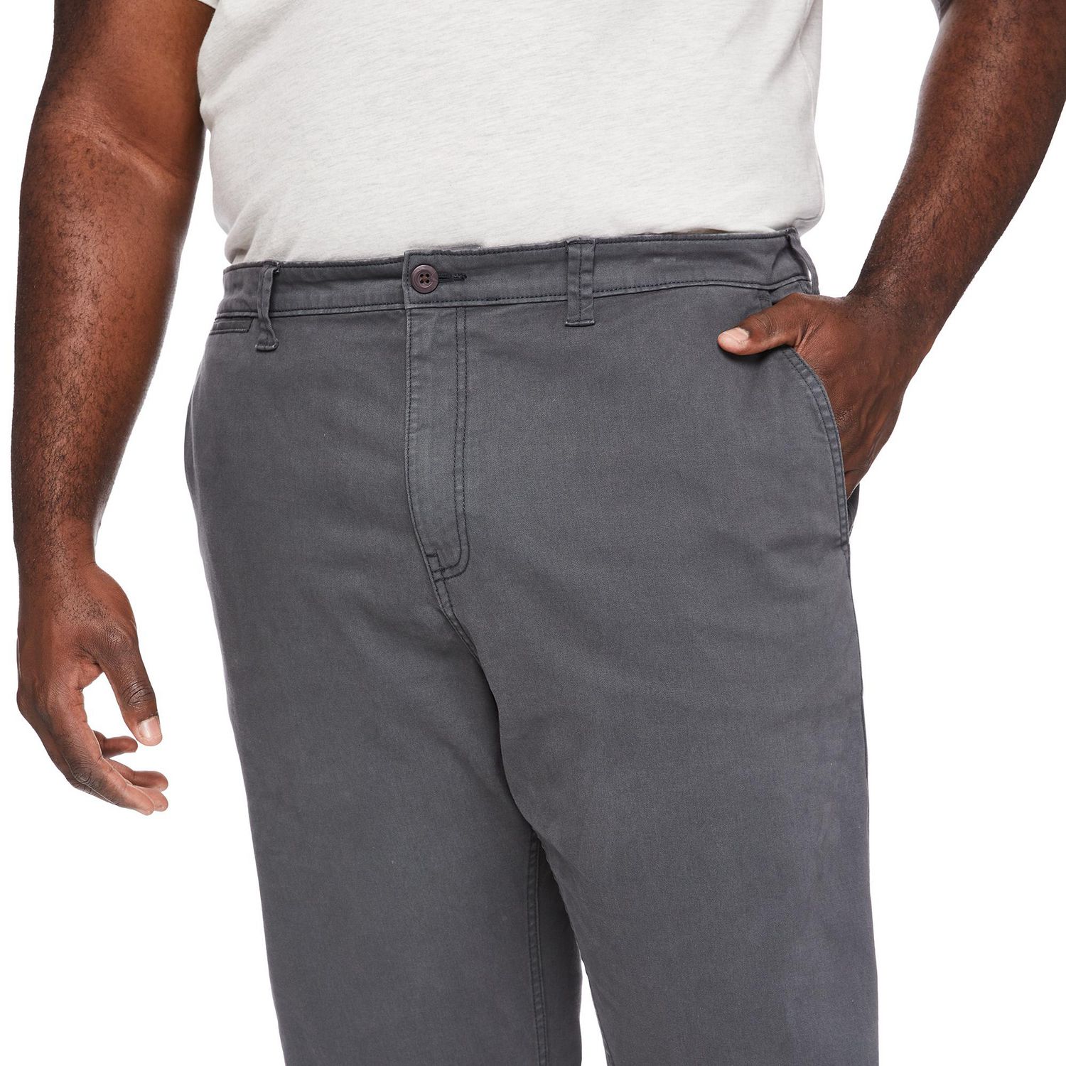 Pantalon en coutil coupe droite coton George Plus pour hommes
