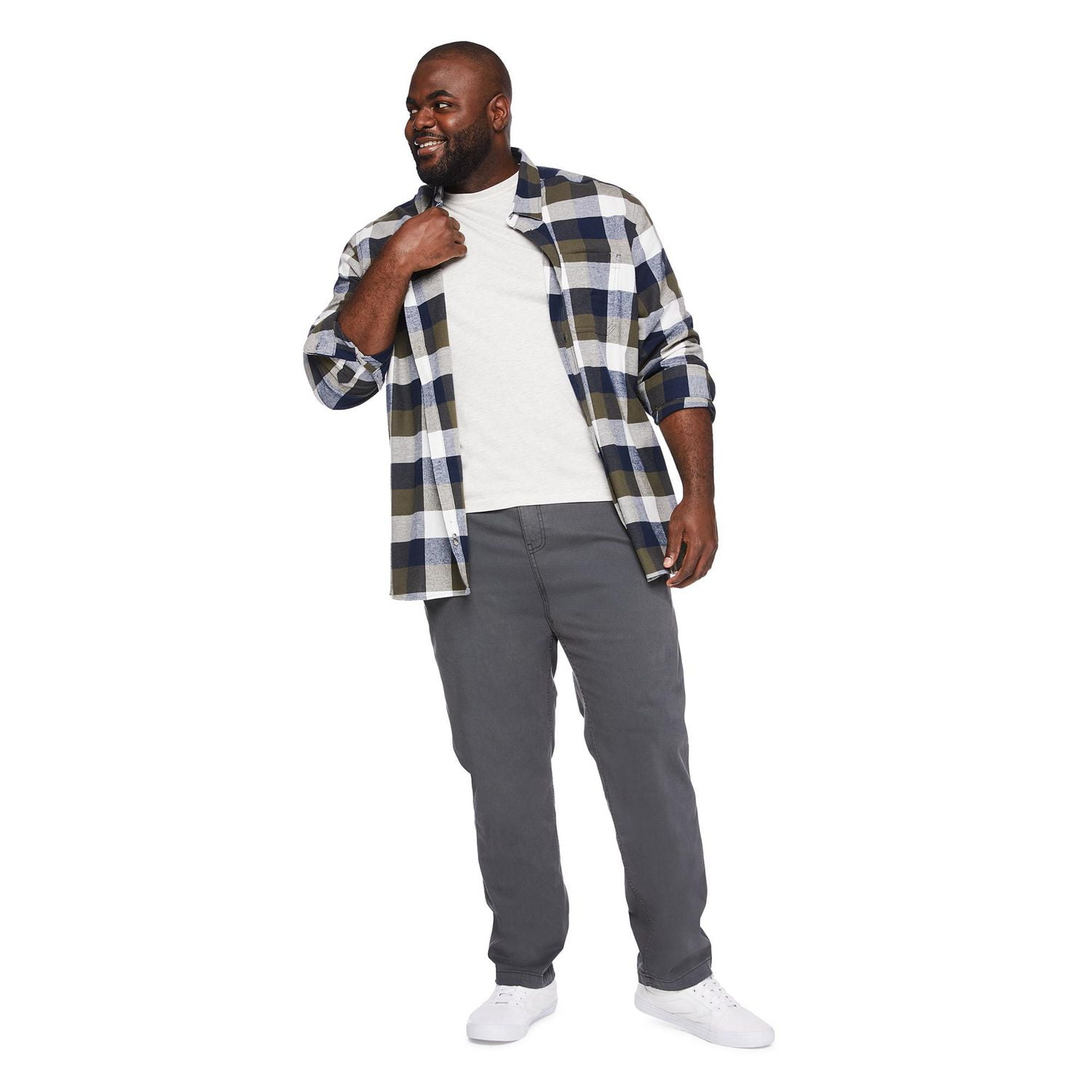 Pantalon en coutil coupe droite coton George Plus pour hommes