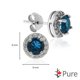 Pendentif et boucles d'oreilles Pure en argent sterling avec ZC aquamarine rond, et une chaîne de 18 po – image 3 sur 3