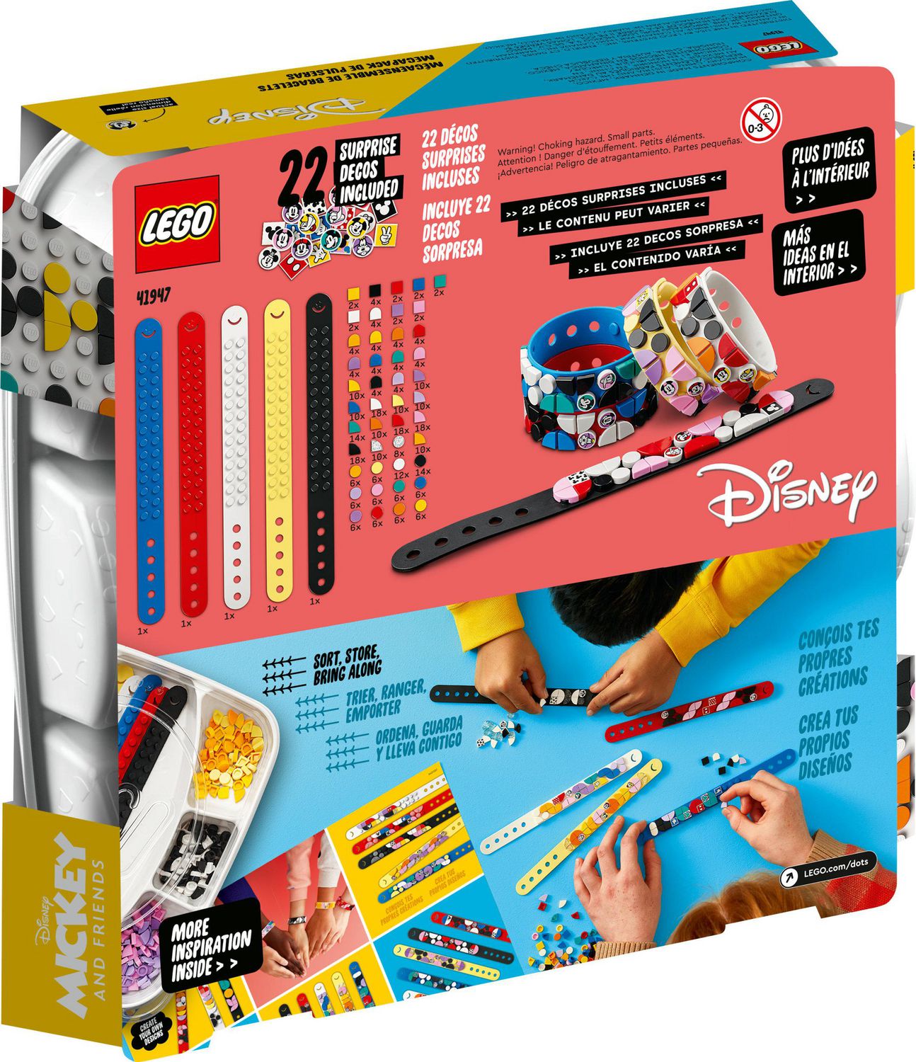 LEGO DOTS Mickey & Friends Bracelets Mega Pack 41947 Toy Building Kit (349  Pieces)