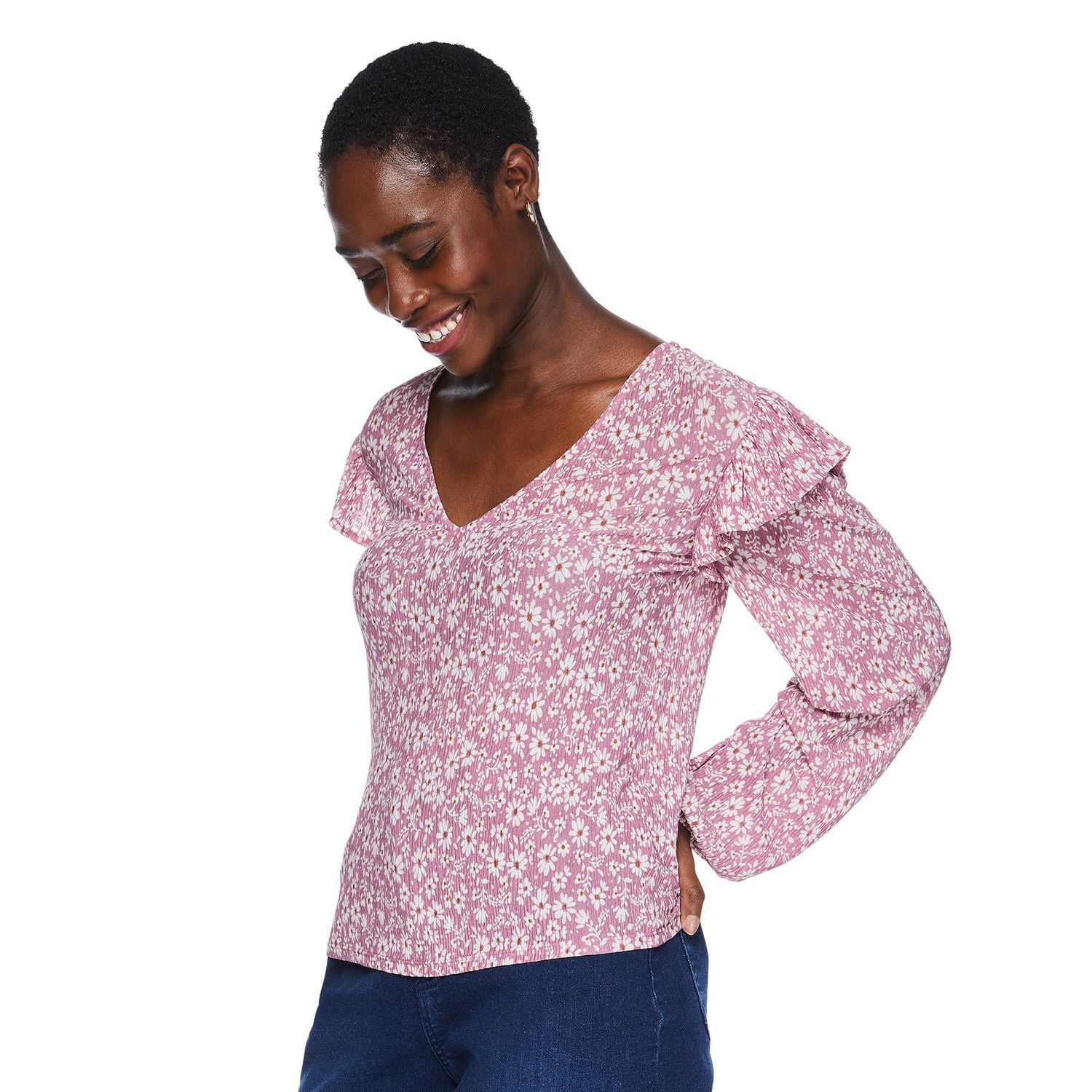 George Women's Ruffle Blouse, Sizes XS-XXL