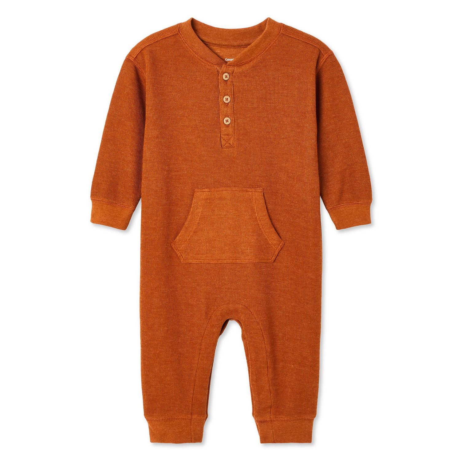 George Baby Boys' Waffle Henley Romper