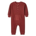 thumbnail image 1 of George Baby Boys' Waffle Henley Romper, 1 of 2