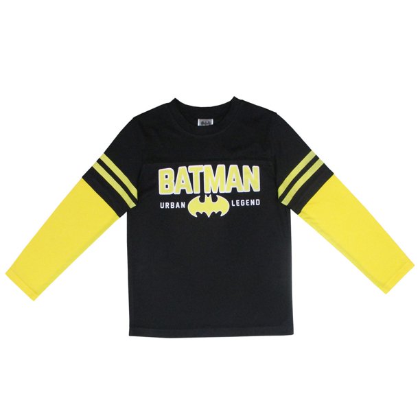 T-shirt actif à manches trompeuses longues à encolure ras du cou pour garçons de Batman