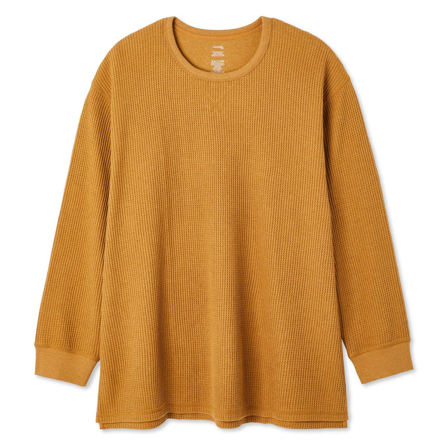 George Big Men's Waffle Crew Neckline Popover