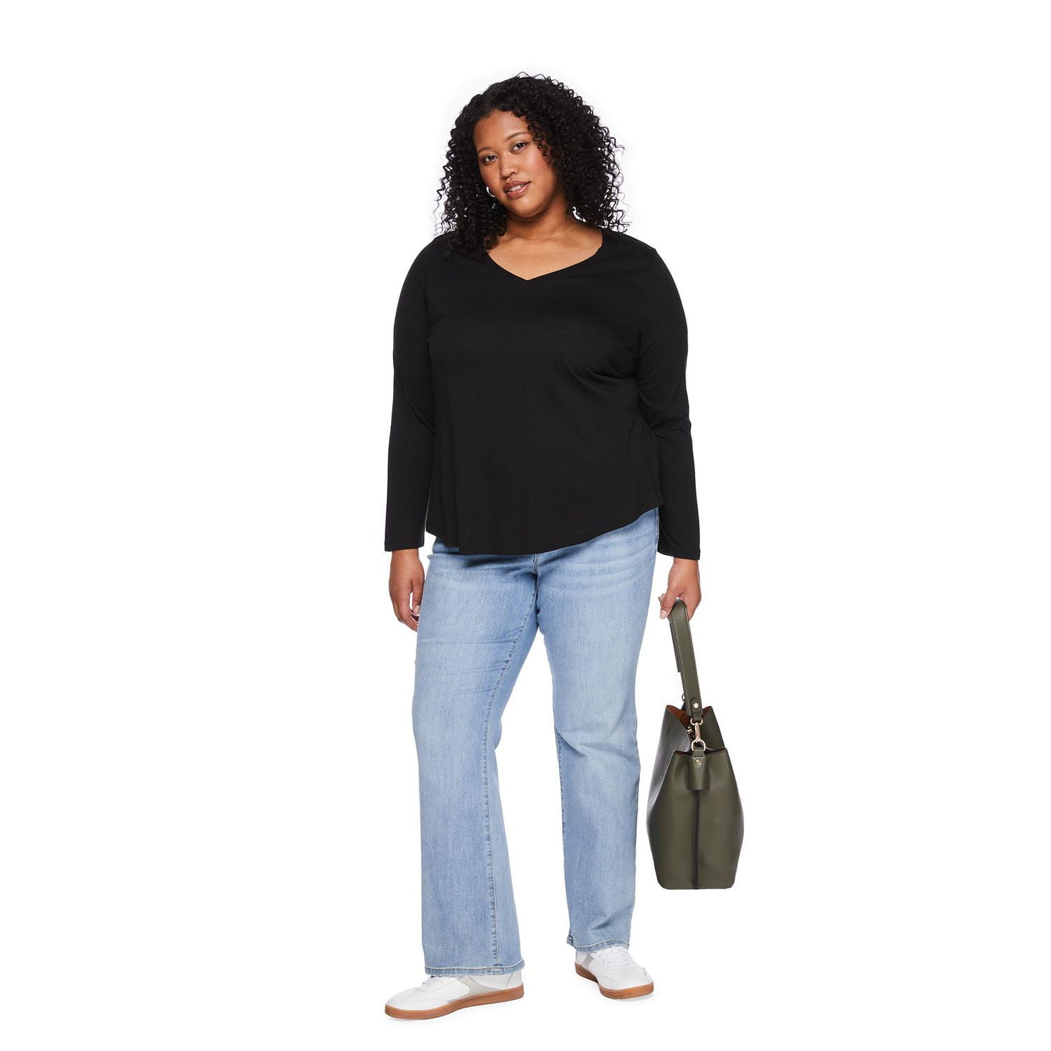 T-shirt à encolure en V George Plus pour femmes Tailles 1X-4X