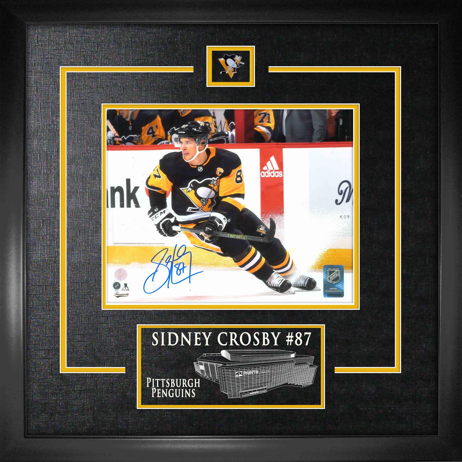 Sidney Crosby Framed Signed Jersey Frameworth Autographed Pittsburgh P