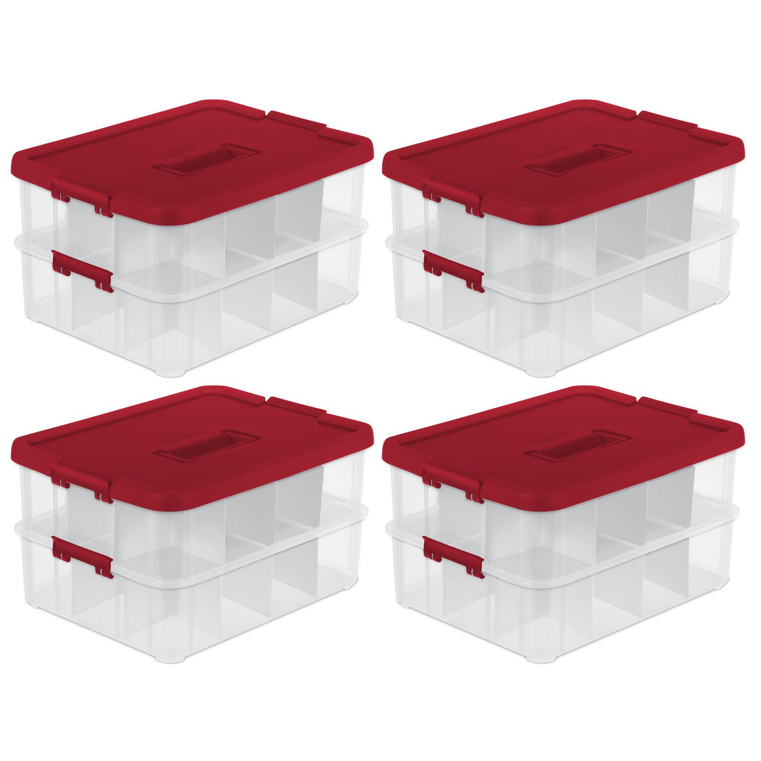Sterilite 2 Layer Ornament Box Red 4 Pk Walmart Canada