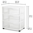 thumbnail image 2 of Sterilite Wide 3 Drawer Cart- Pink, 2 of 2