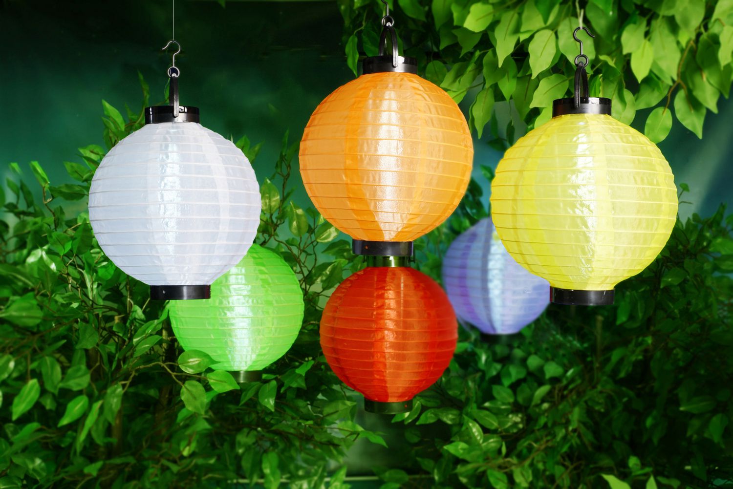 hometrends BatteryOperated LED MultiColoured Fabric Lantern with