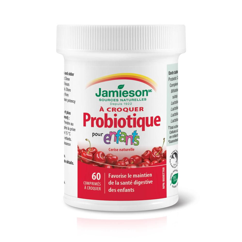 Jamieson Kids Probiotic Chewable Tablets, 5 Billion CFU, Cherry, 60 Count