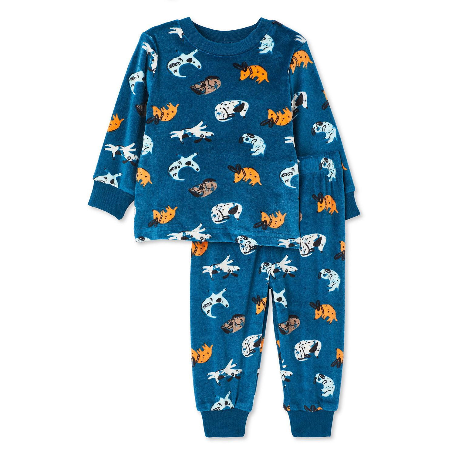 George Baby Boys' Velour Pajama 2-Piece Set, Sizes 0-24 months