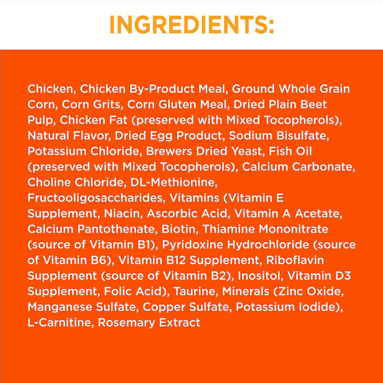 Iams cat sales food ingredients