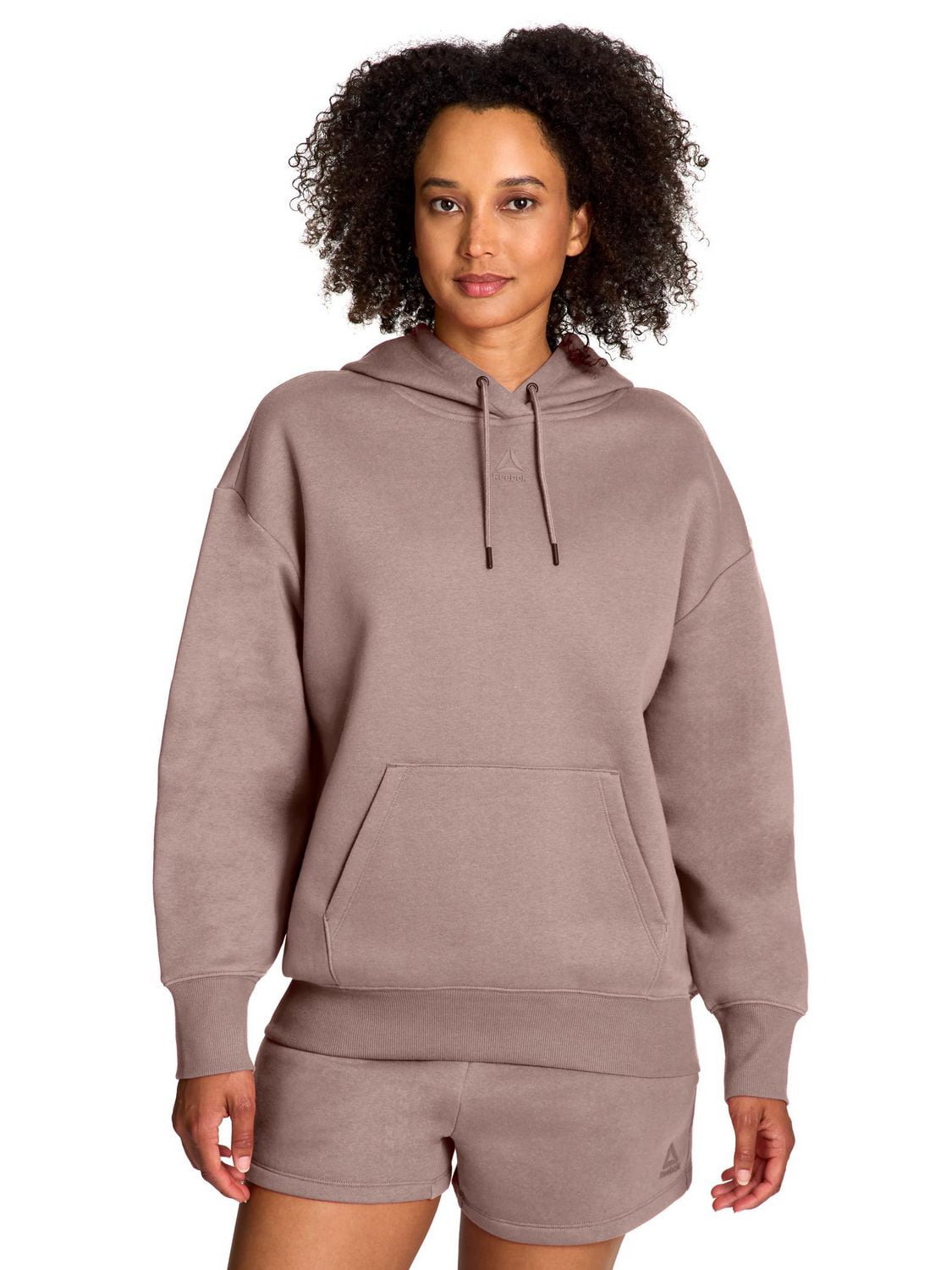 Reebok Sweat à capuche surdimensionné Weekender pour femme avec petit logo